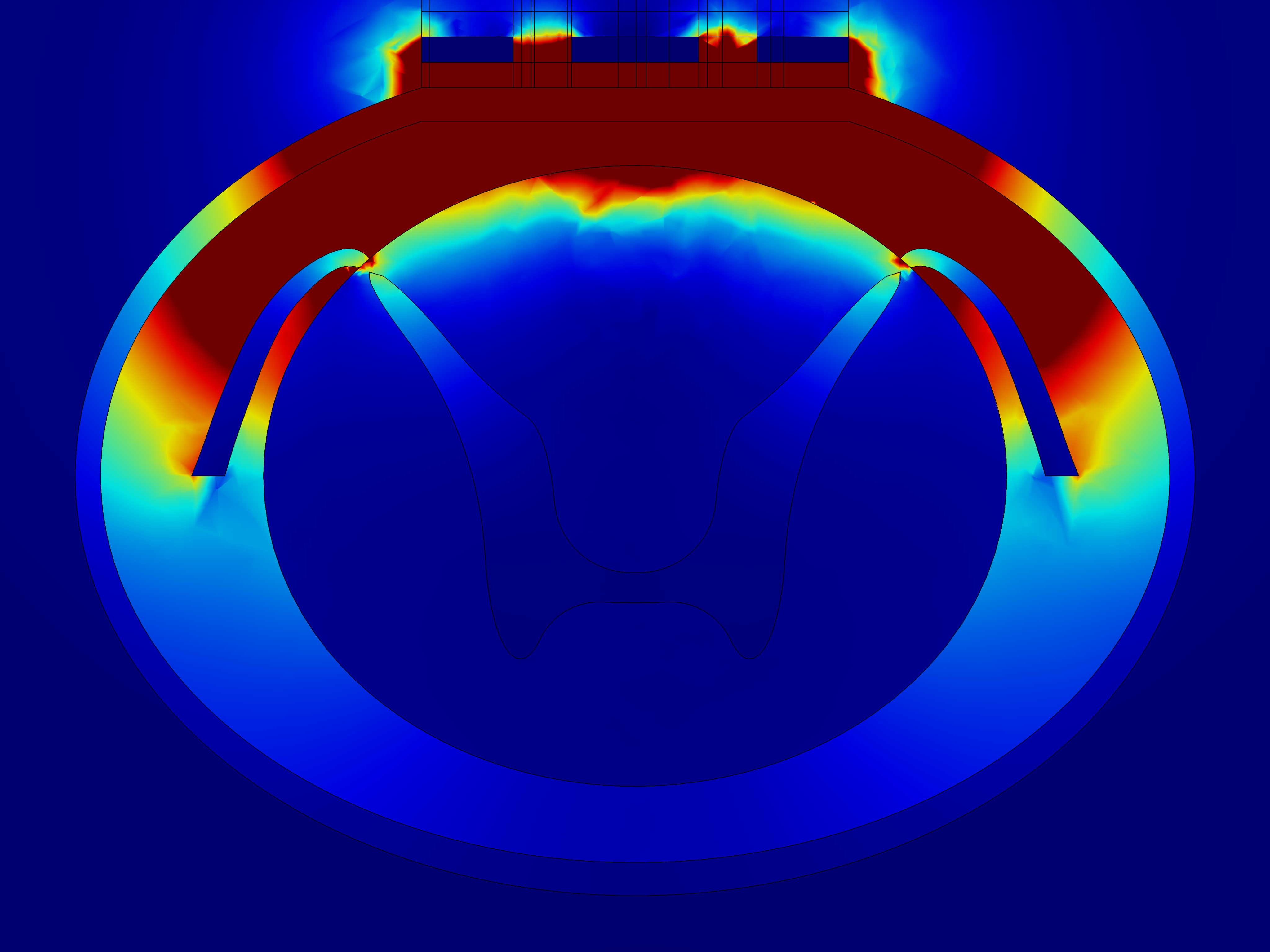 Control slice current density norm xz view Control slice current density norm xz view, COMSOL Multiphysics