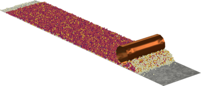 Powder Spreading Using a Moving Roller