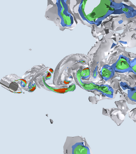 Turbulent 3D Flow Past a Cylinder