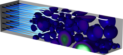 Homogenisierung eines heterogenen Elektrodenmodells