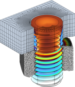 Analysis of the Stress and Load Distribution of a Bolt with Threaded ...