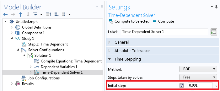 Specifying the initial timestep.